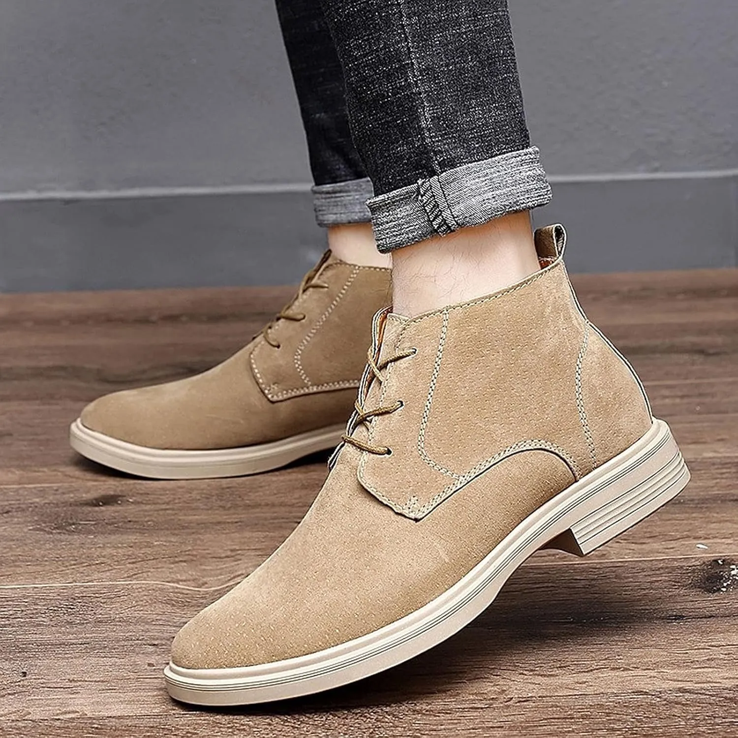 Mens Boots Men's Boots Warm Plush Men's Snow Boots Genuine Leather Men Boots Outdoor Work Ankle Boots Non-slip Walking Shoes