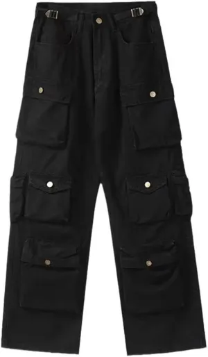 Mens Cargo Pants Multi-Pocket Overalls Men Casual Baggy Trousers Plus Size Straight Mopping Pants Spring Autumn