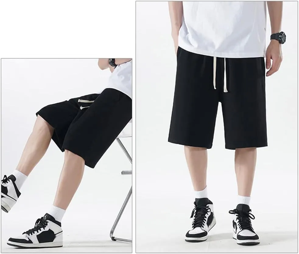 Mens Cotton Casual Lounge Shorts Jogger Athletic Workout Gym Sweat Shorts