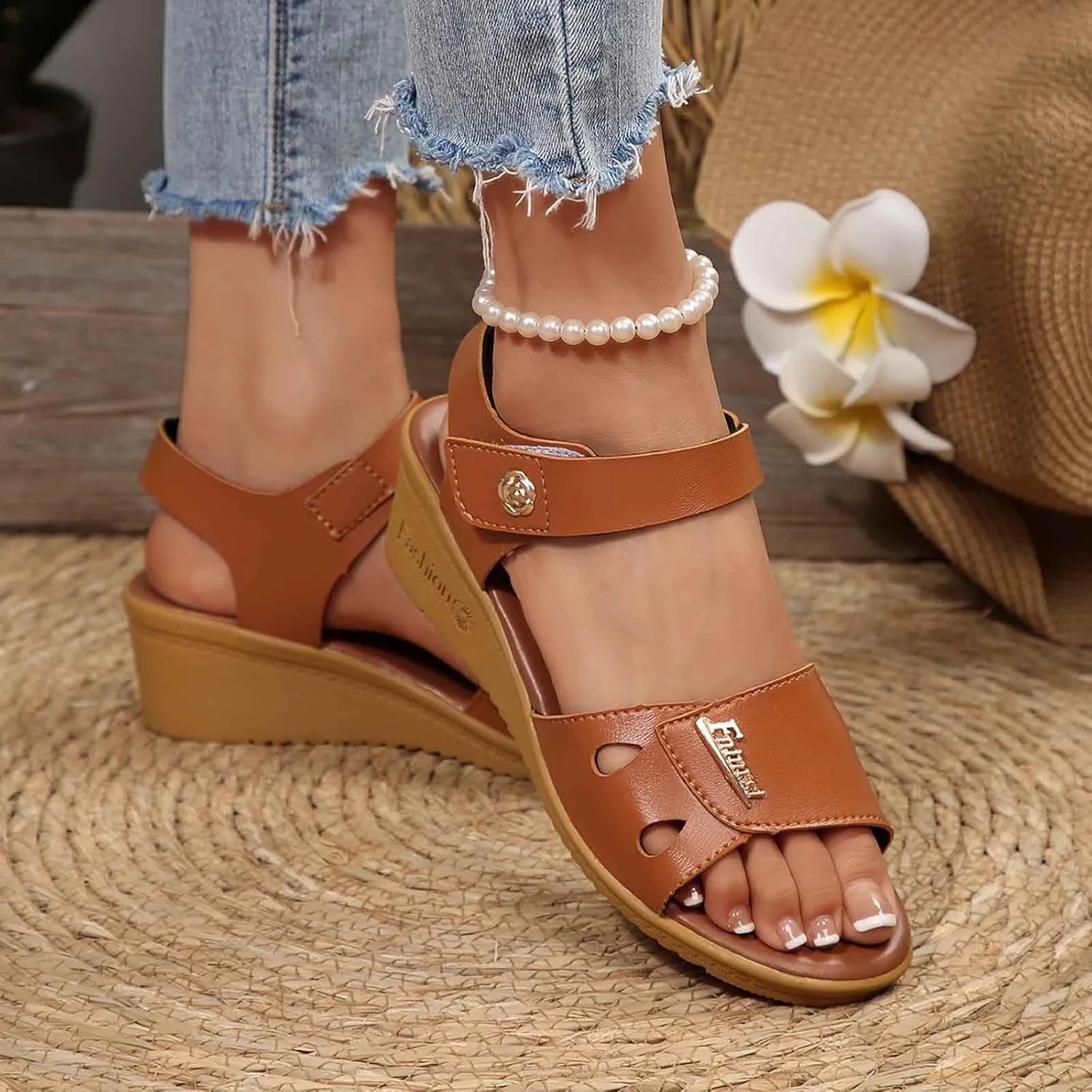 Men's Kyarra Judi Wedge Sandal Slide Sandals Women with Heel