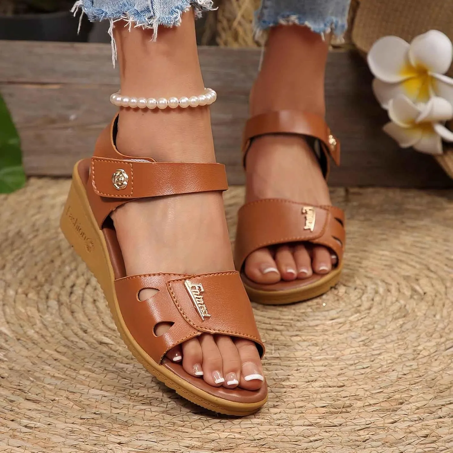 Men's Kyarra Judi Wedge Sandal Slide Sandals Women with Heel