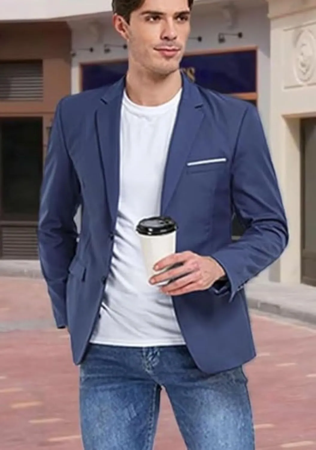 Mens Suit Jacket Slim Fit Blazer for Men Business Suit Blazer Lightweight Casual Sport Coats for Daily Summer Wedding