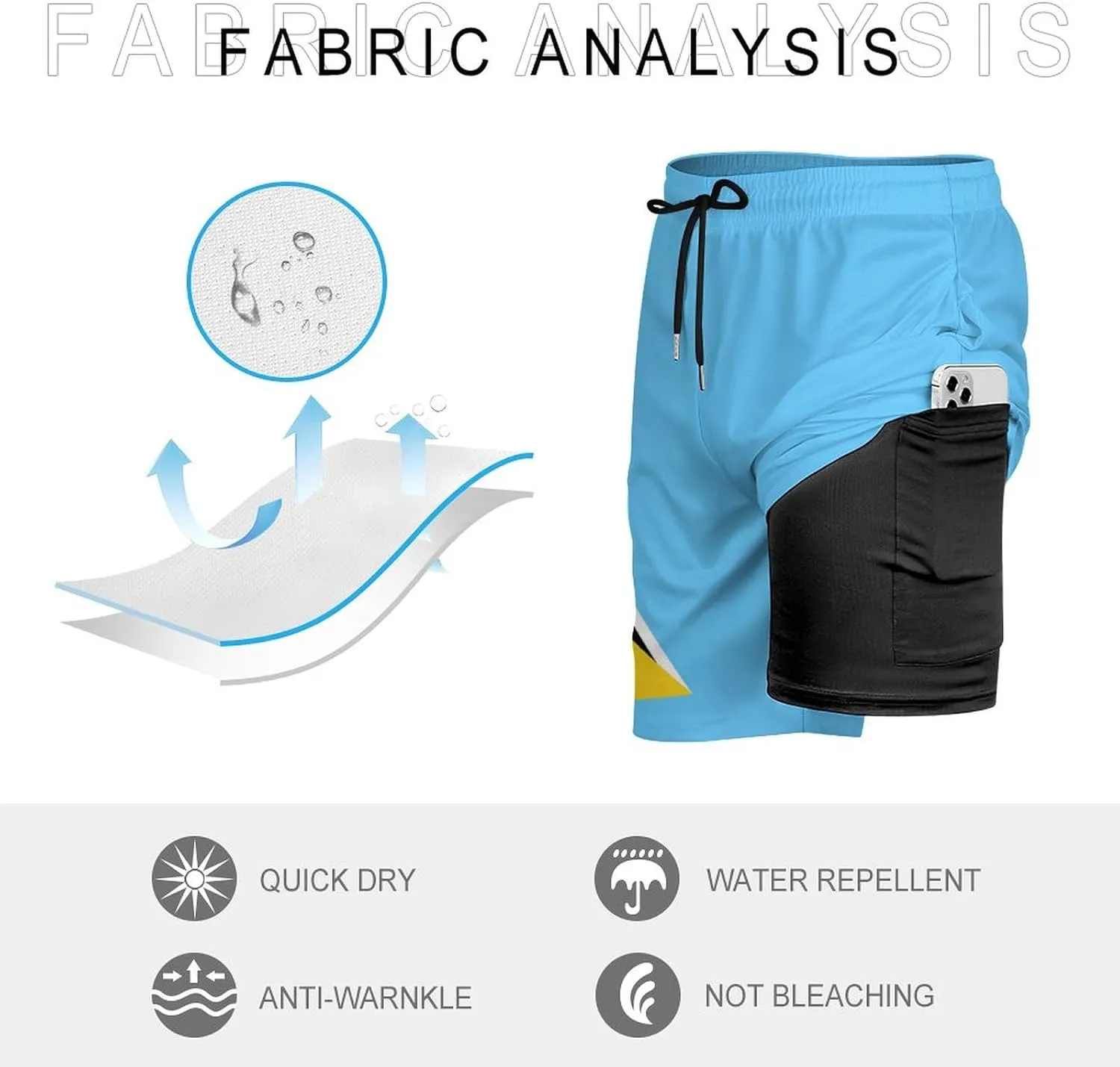 Men's Summer Flag Swim Trunks Quick Dry Surf Boardshorts Bathing Suit Shorts with Pockets