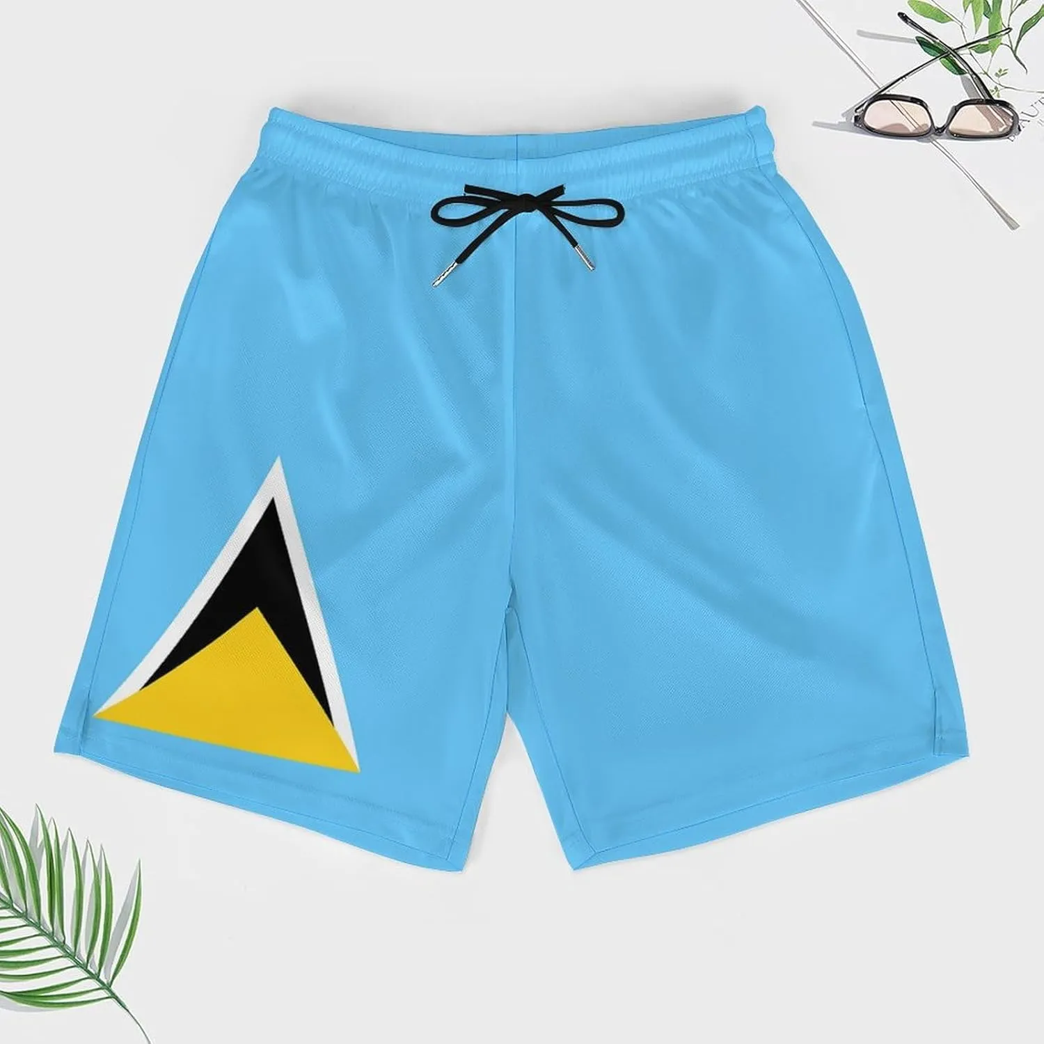Men's Summer Flag Swim Trunks Quick Dry Surf Boardshorts Bathing Suit Shorts with Pockets