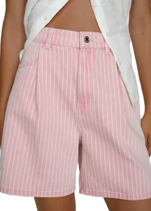Mxiqqpltky Y2k Baggy Denim Shorts for Women Aesthetic Striped Print Short Jeans High Waist Wide Leg Jean Shorts Streetwear