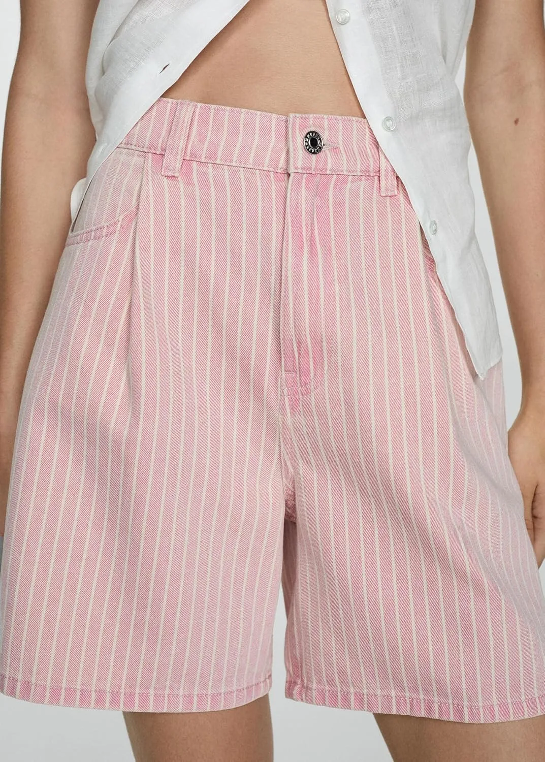 Mxiqqpltky Y2k Baggy Denim Shorts for Women Aesthetic Striped Print Short Jeans High Waist Wide Leg Jean Shorts Streetwear