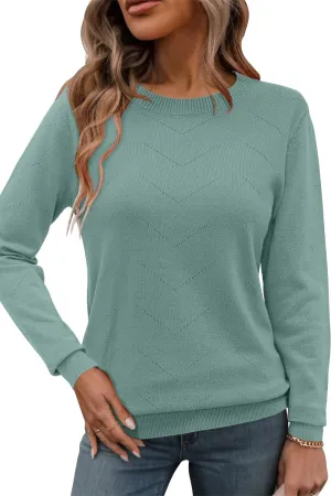 Newshows Womens 2024 Fall Long Sleeve Sweaters Tops Fashion Business Casual Outfits Crew Dressy Knit Shirts Pullover Blouse