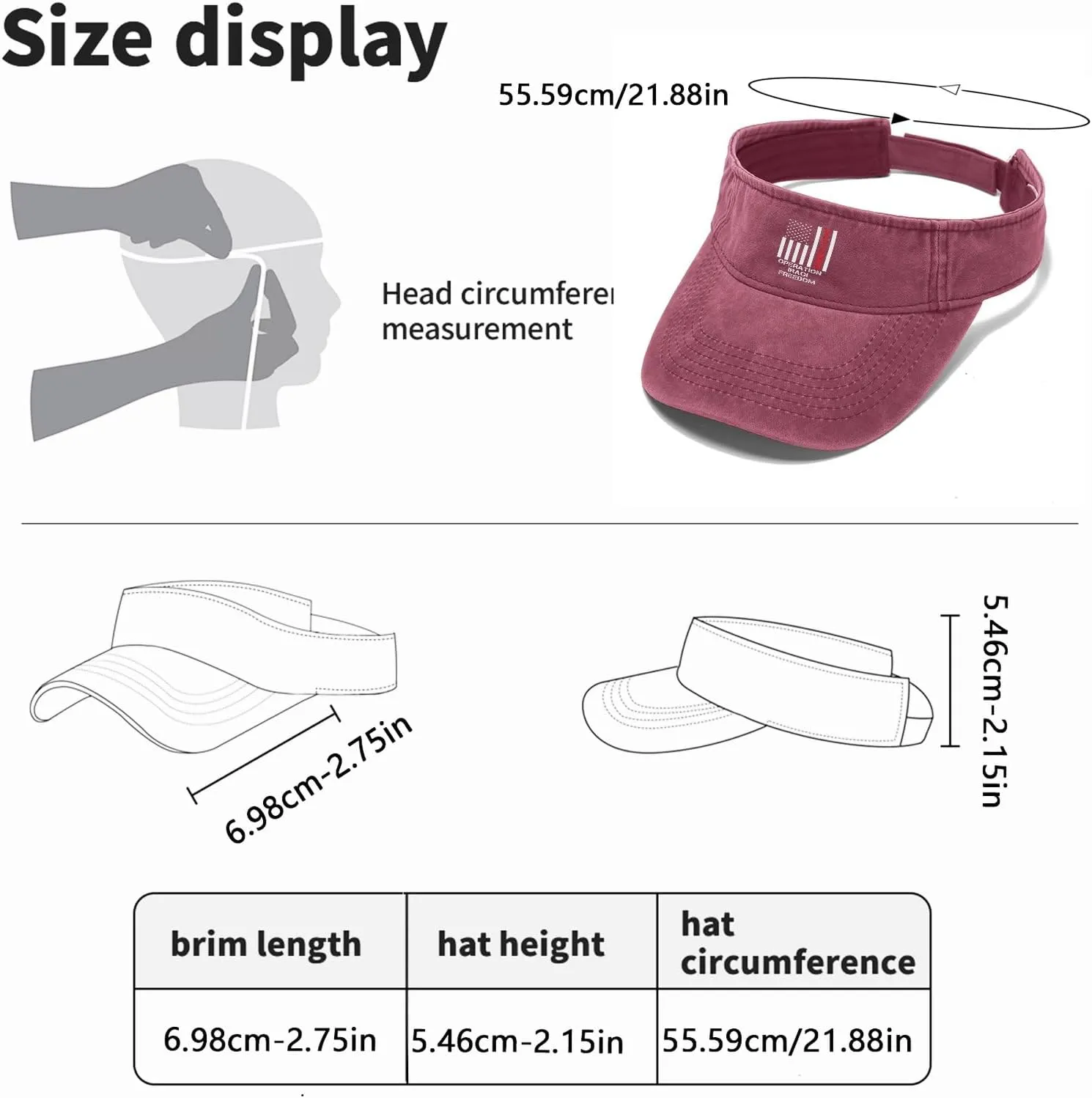 Operations Iraqi Freedom Visor Hats for Women Caps Visor Hat for Adult Running Cap Trendy Funny Visor Hats