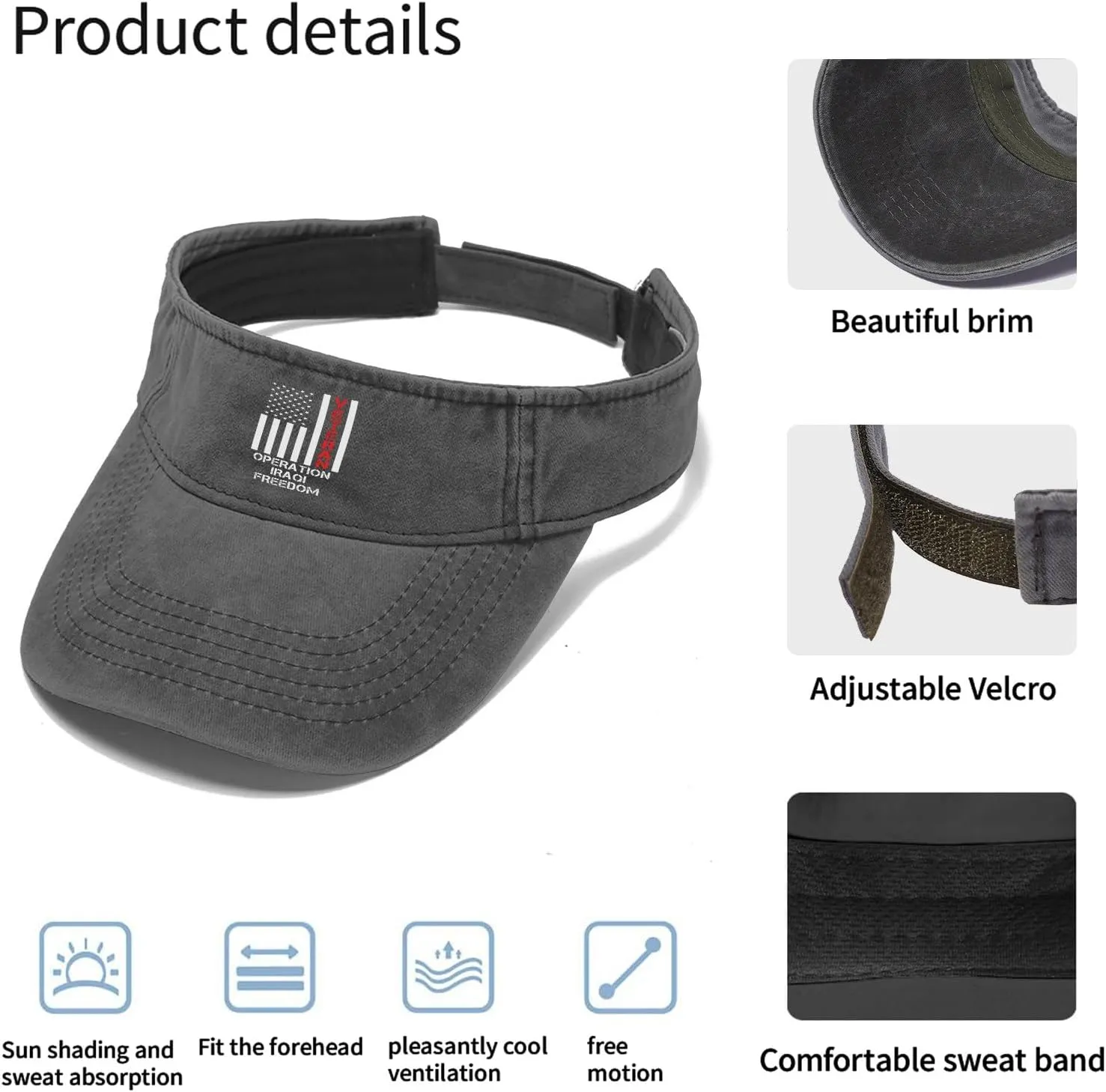 Operations Iraqi Freedom Visor Hats for Women Caps Visor Hat for Adult Running Cap Trendy Funny Visor Hats