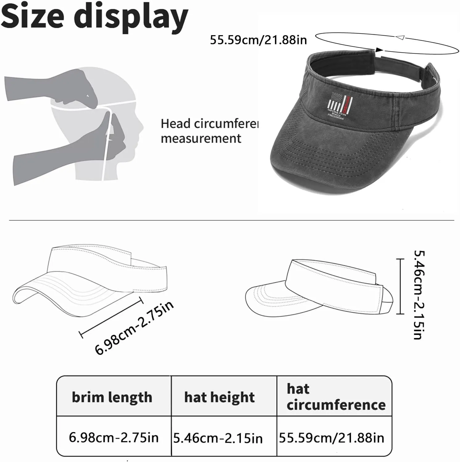 Operations Iraqi Freedom Visor Hats for Women Caps Visor Hat for Adult Running Cap Trendy Funny Visor Hats