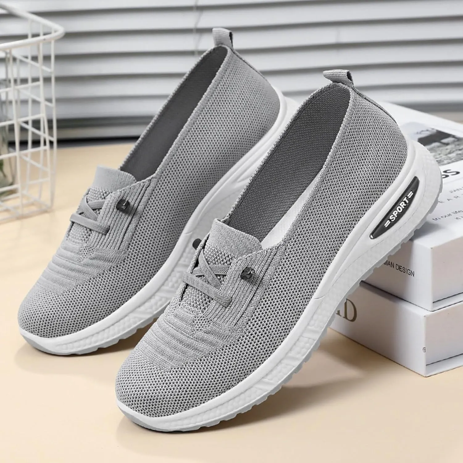 Orthopedic Shoes for Women, Women's Slip On Walking Shoe Breathable Arch Support Non-Slip Sneakers Comfortable Shoes