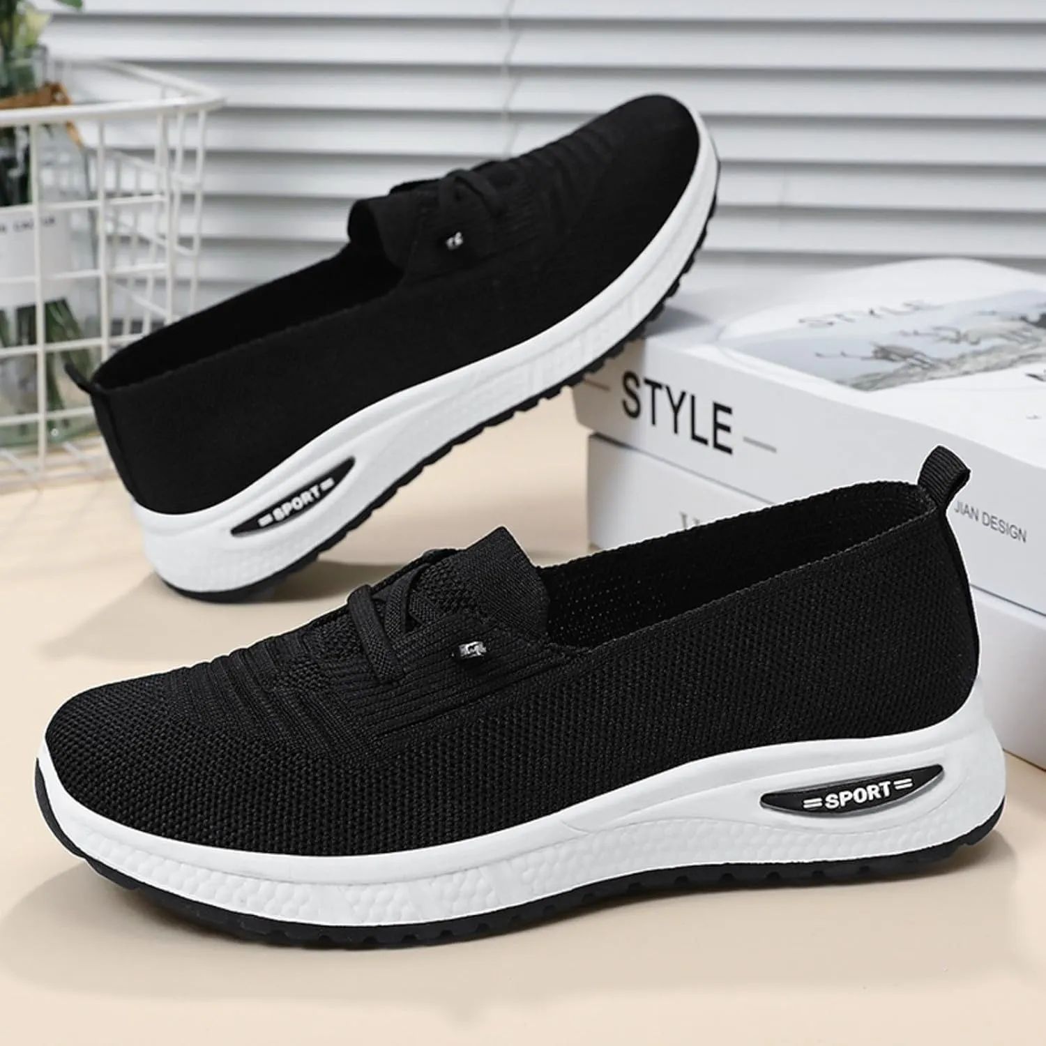 Orthopedic Shoes for Women, Women's Slip On Walking Shoe Breathable Arch Support Non-Slip Sneakers Comfortable Shoes