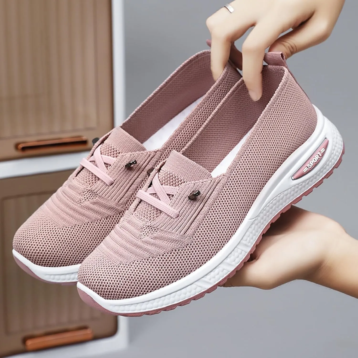 Orthopedic Shoes for Women, Womens Slip On Walking Sneakers Breathable Tennis Shoes Comfortable Mesh Non-Slip Shoes