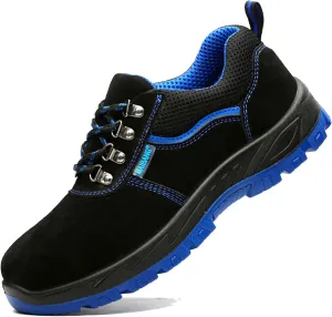 Safety Trainers Men Women Work Shoes Steel Toe Cap Trainers Lightweight Breathable Protective Industrial Boots Sneakers Anti Slip (Color : Black, Size : 4.5 US)