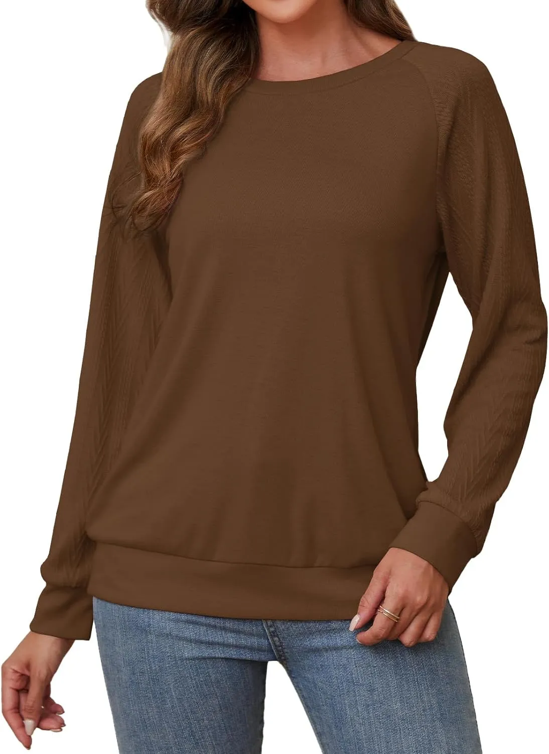Shirts for Women Lightweight Business Casual Long Sleeve Crewneck Tops Womens Fashion 2025