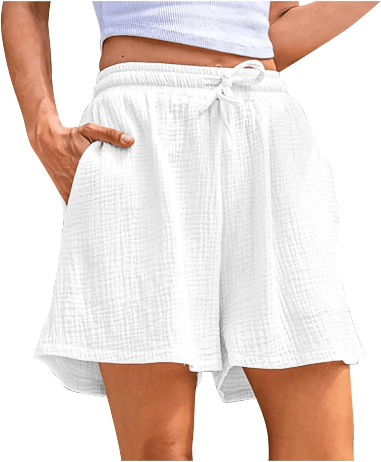 Shorts for Women High Waisted Wide Leg Flowy Boho Short Trousers Casual Summer Loose Comfy Beach Vacation Shorts