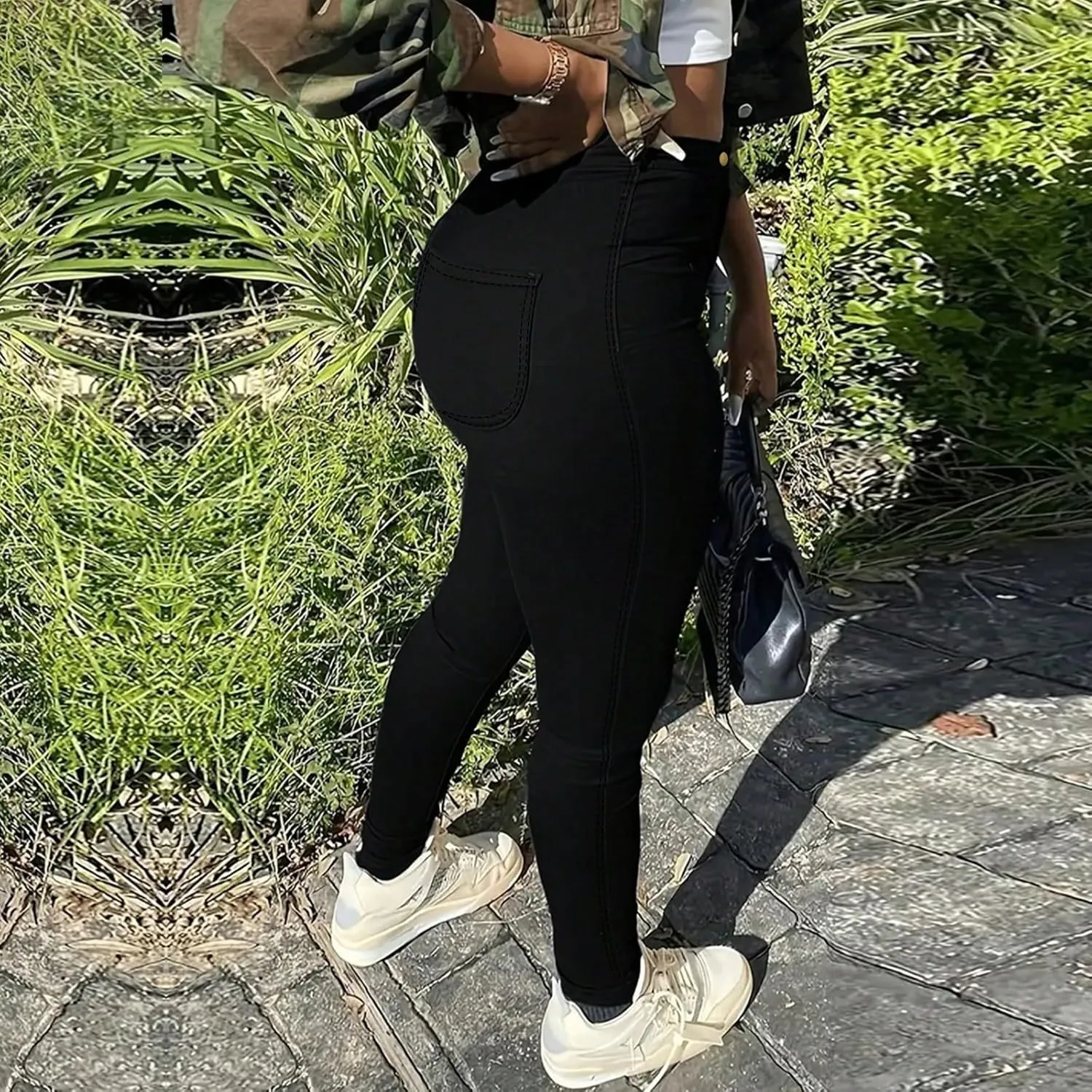 Skinny Jeans for Women Trendy Slim Fit High Waisted Stretchy Jeans Plus Size Tummy Control Denim Leggings with Pockets