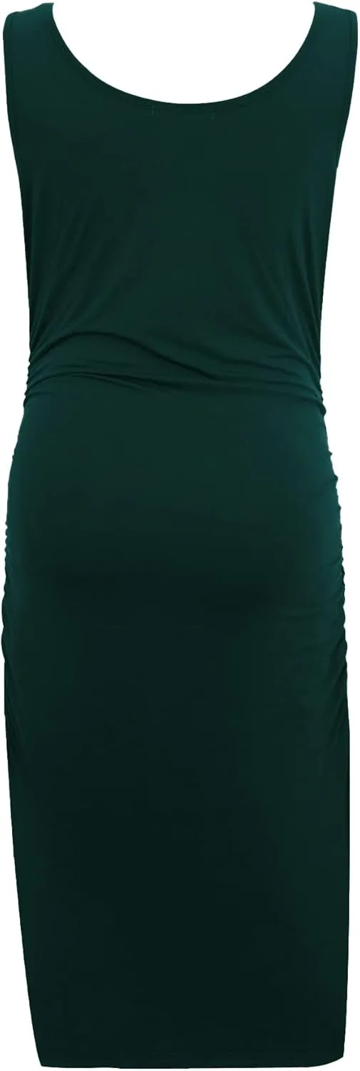 Smallshow Women's Maternity Dress Summer Ruched Pregnancy Tank Dress Clothes