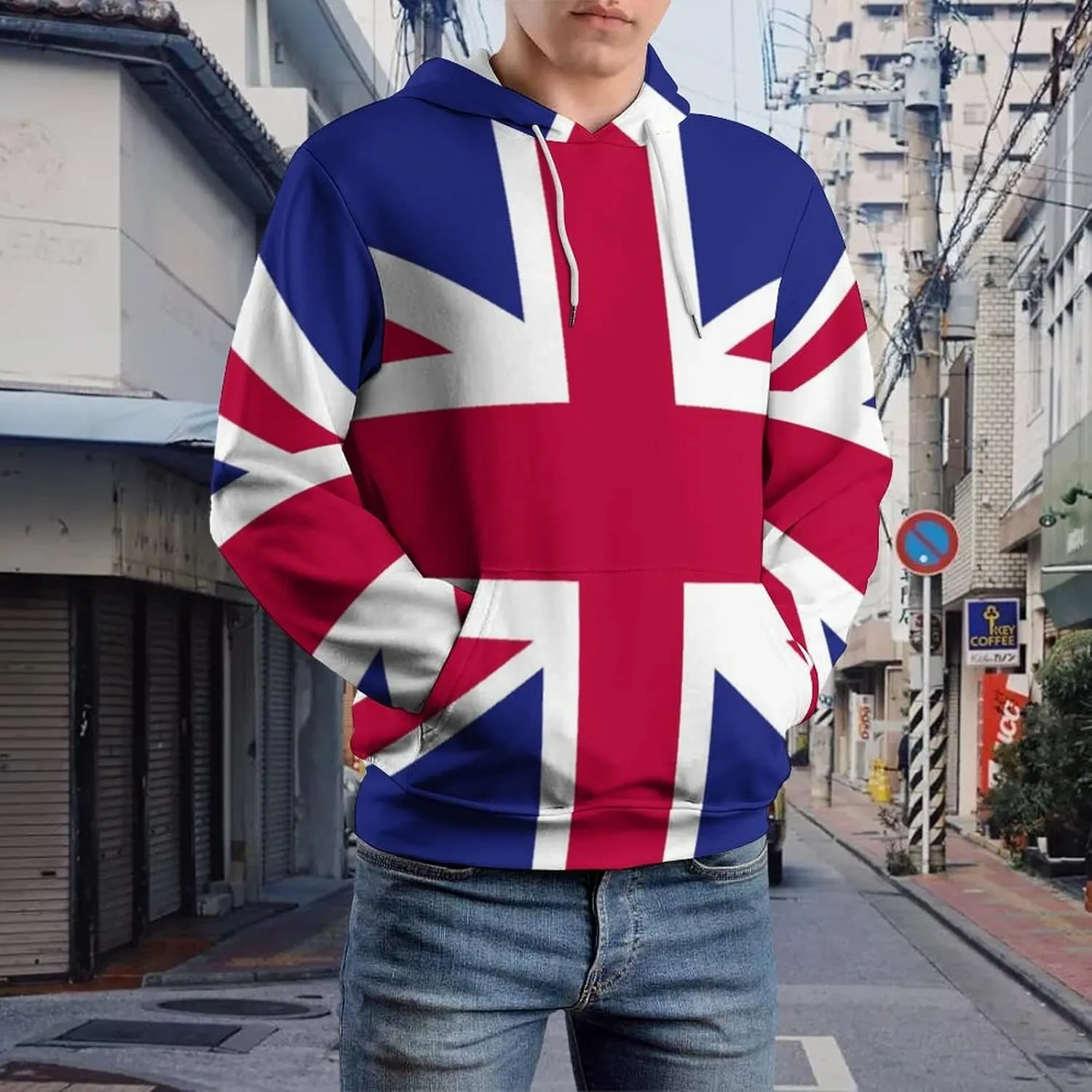 TAIZIYEAH Hoodie for Women British Flag Tops Printed Pullover Long Sleeve Sportswear Clothes Soft Fashion Graphic Oversized 2XL
