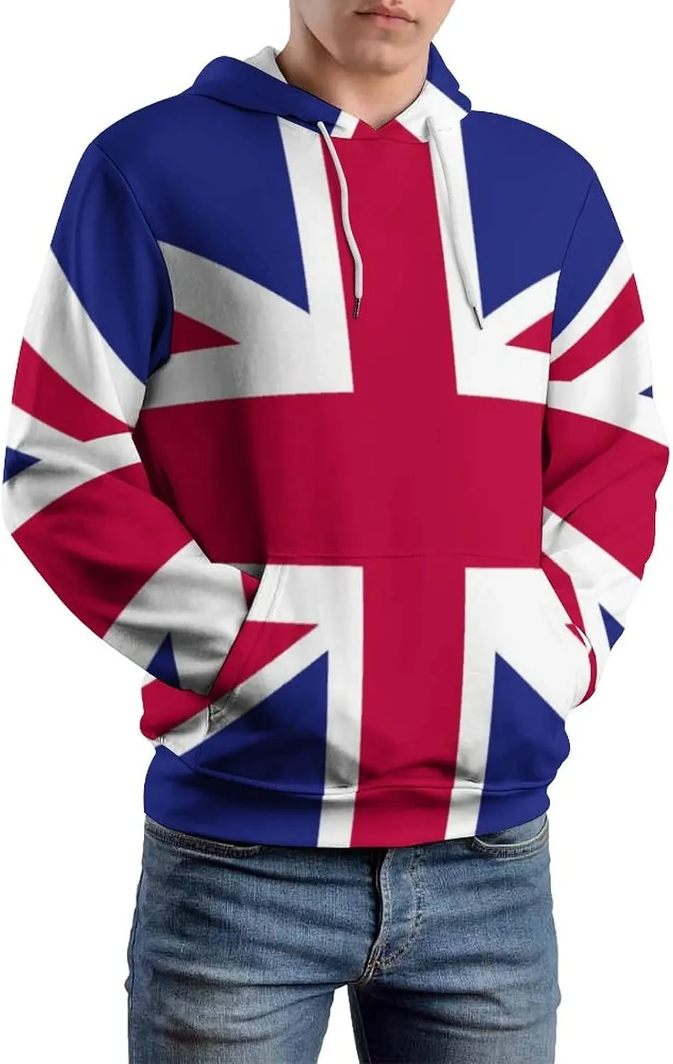 TAIZIYEAH Hoodie for Women British Flag Tops Printed Pullover Long Sleeve Sportswear Clothes Soft Fashion Graphic Oversized 2XL