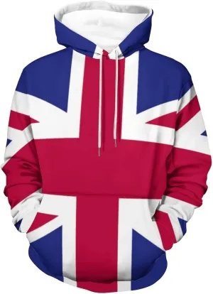 TAIZIYEAH Hoodie for Women British Flag Tops Printed Pullover Long Sleeve Sportswear Clothes Soft Fashion Graphic Oversized 2XL
