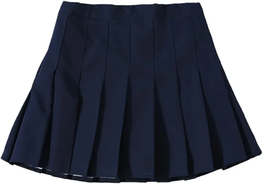 Toddler Baby Girls Pleated Skirt Elastic Waist School Uniform Mini Short Skirt