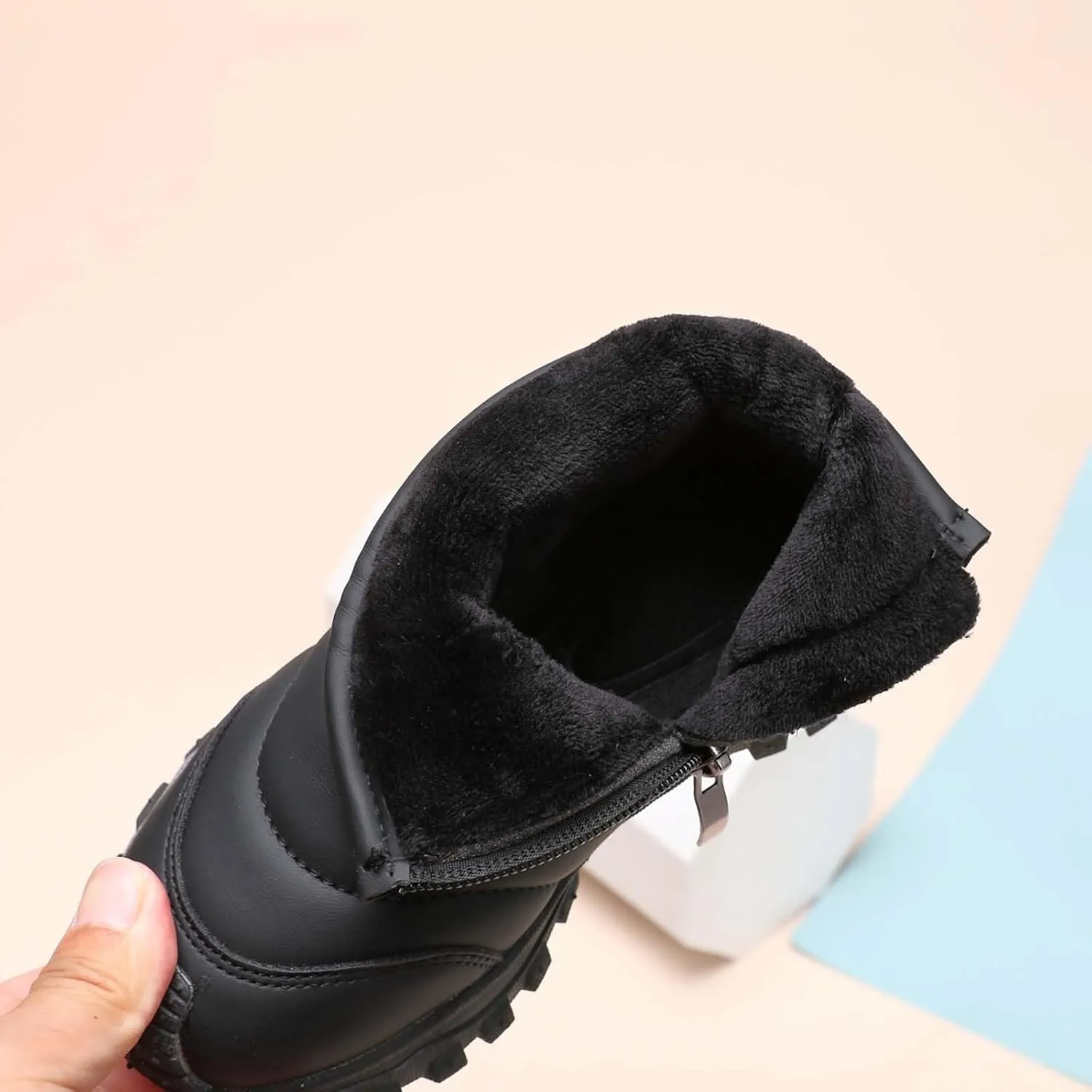 Toddler Baby Snow Boots Winter Shoes Boys Girls Cold Weather Faux Fr Shoes Kids Warm Anti-Slip Ankle Boots Winter Boot