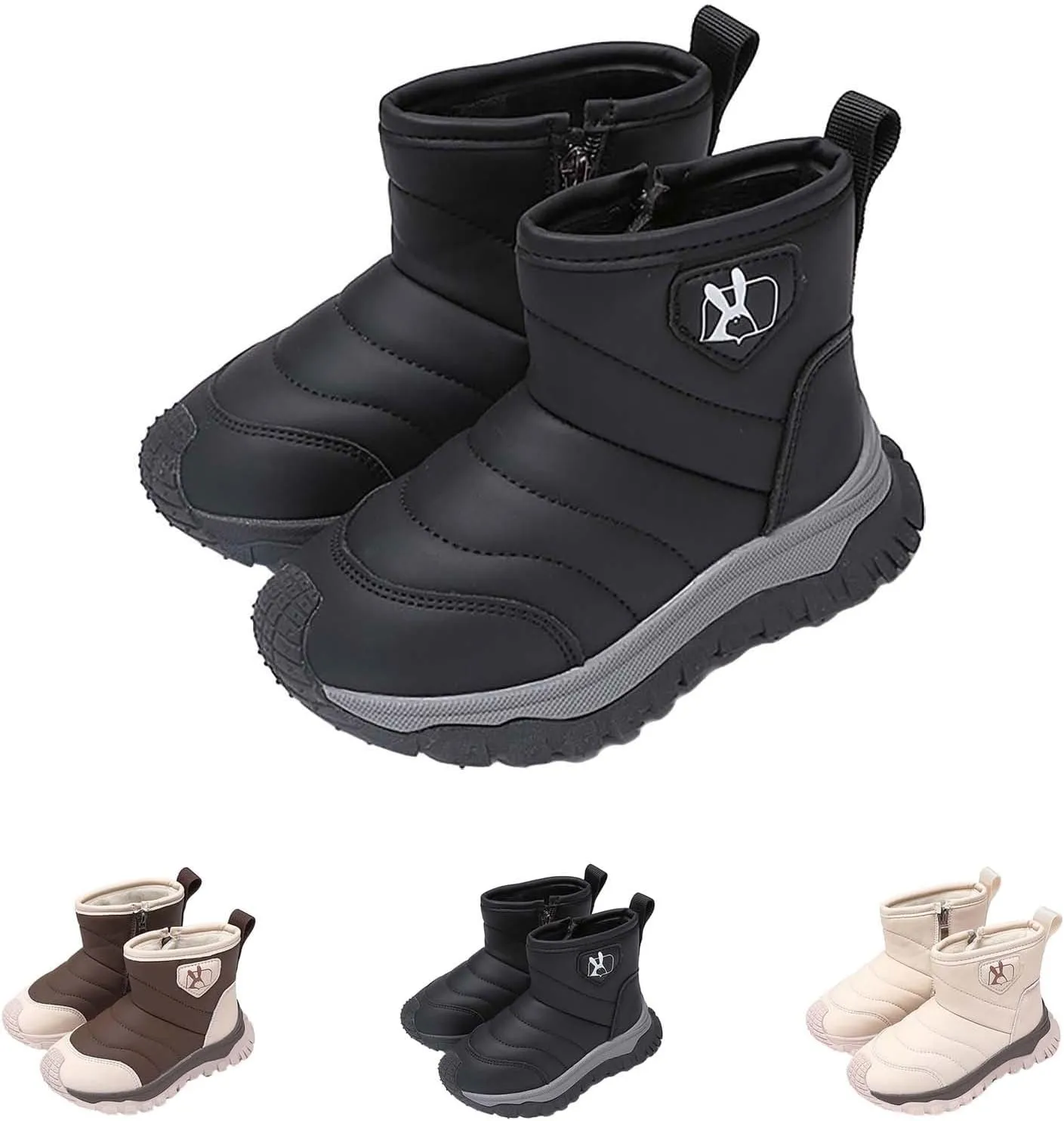 Toddler Baby Snow Boots Winter Shoes Boys Girls Cold Weather Faux Fr Shoes Kids Warm Anti-Slip Ankle Boots Winter Boot