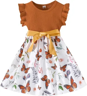 Toddler Girls Dress, Ruffle Sleeveless Summer Baby Girl Fashion Dresses 3-8Y