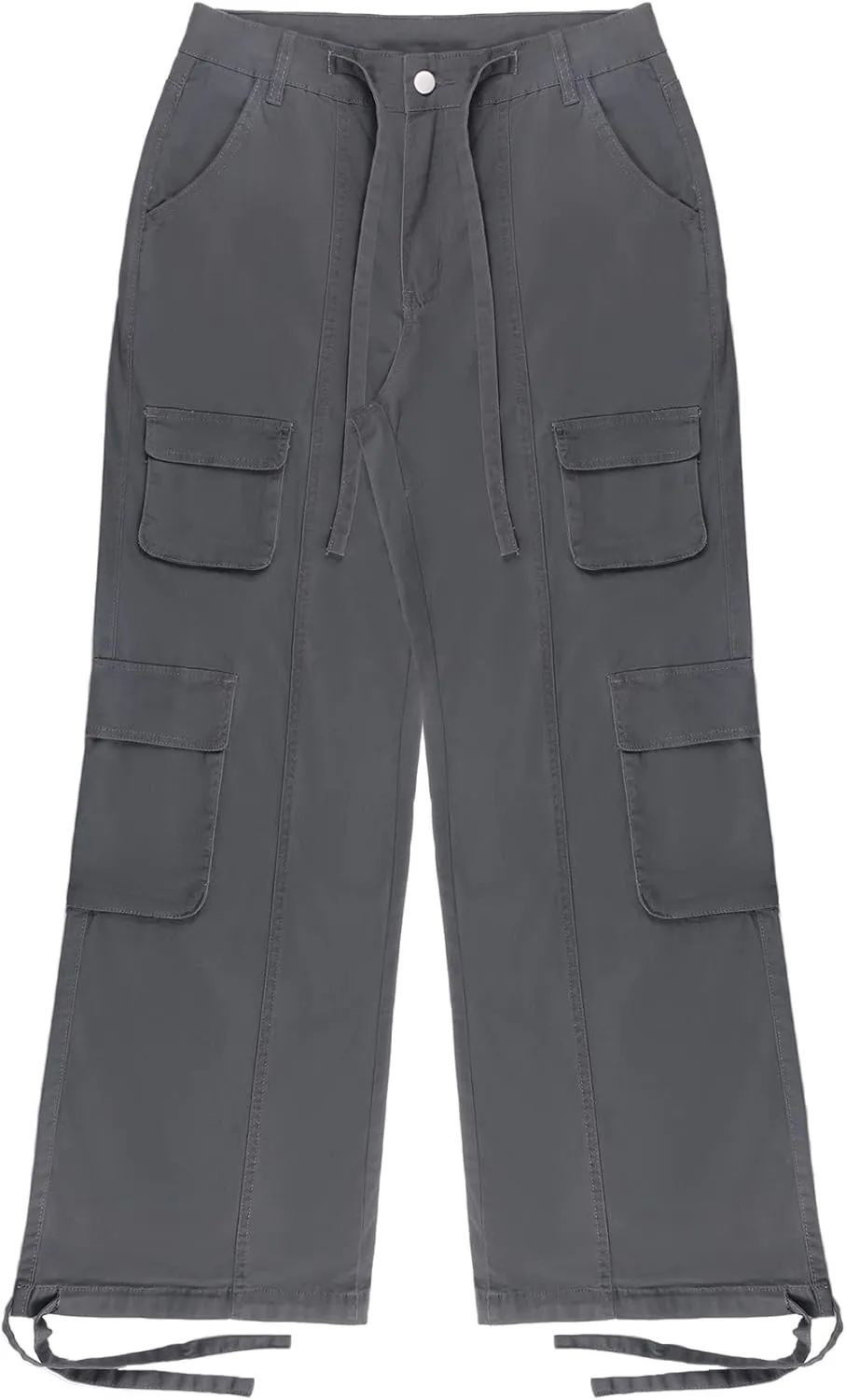 Vintage Overalls Cargo Pants Baggy Jeans Women Fashion 90s Streetwear Pockets Wide Leg High Waist Straight Y2k Denim Trousers