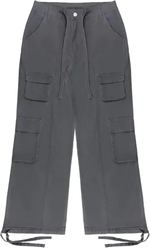 Vintage Overalls Cargo Pants Baggy Jeans Women Fashion 90s Streetwear Pockets Wide Leg High Waist Straight Y2k Denim Trousers