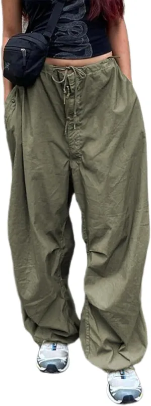 VOIKERDR Cargo Pants Women Baggy Straight Leg Cargo Pants Street Wear Casual Trousers with Pockets Y2K Baggy Pants for Women