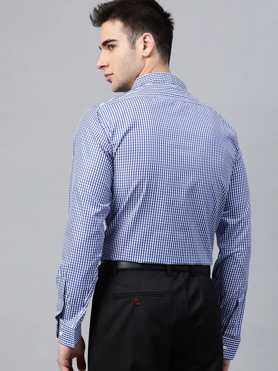 White & Blue: Micro Checked Shirt
