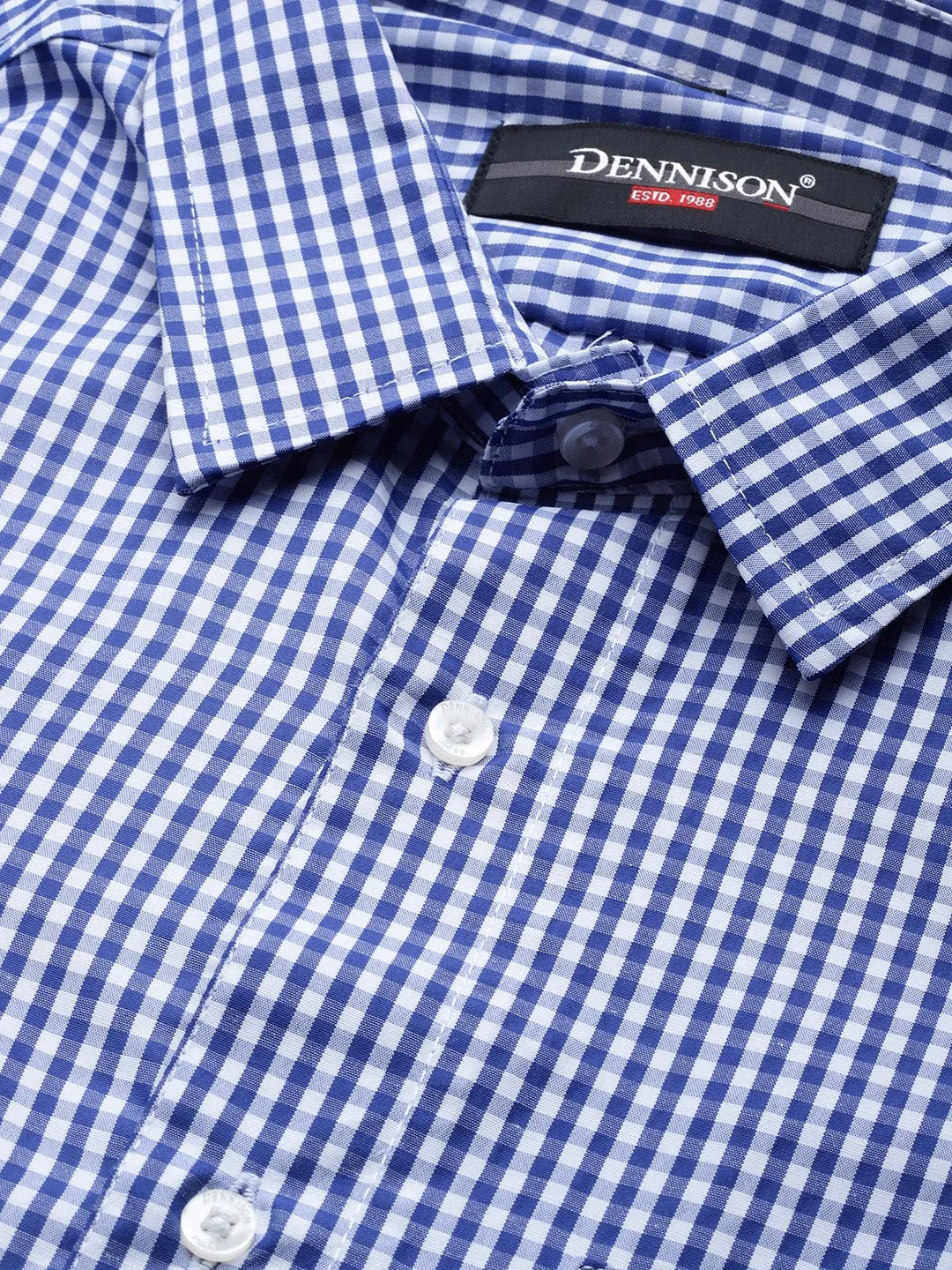 White & Blue: Micro Checked Shirt