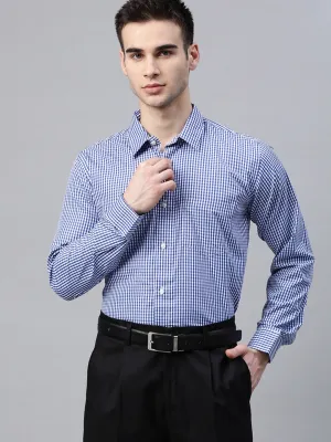 White & Blue: Micro Checked Shirt