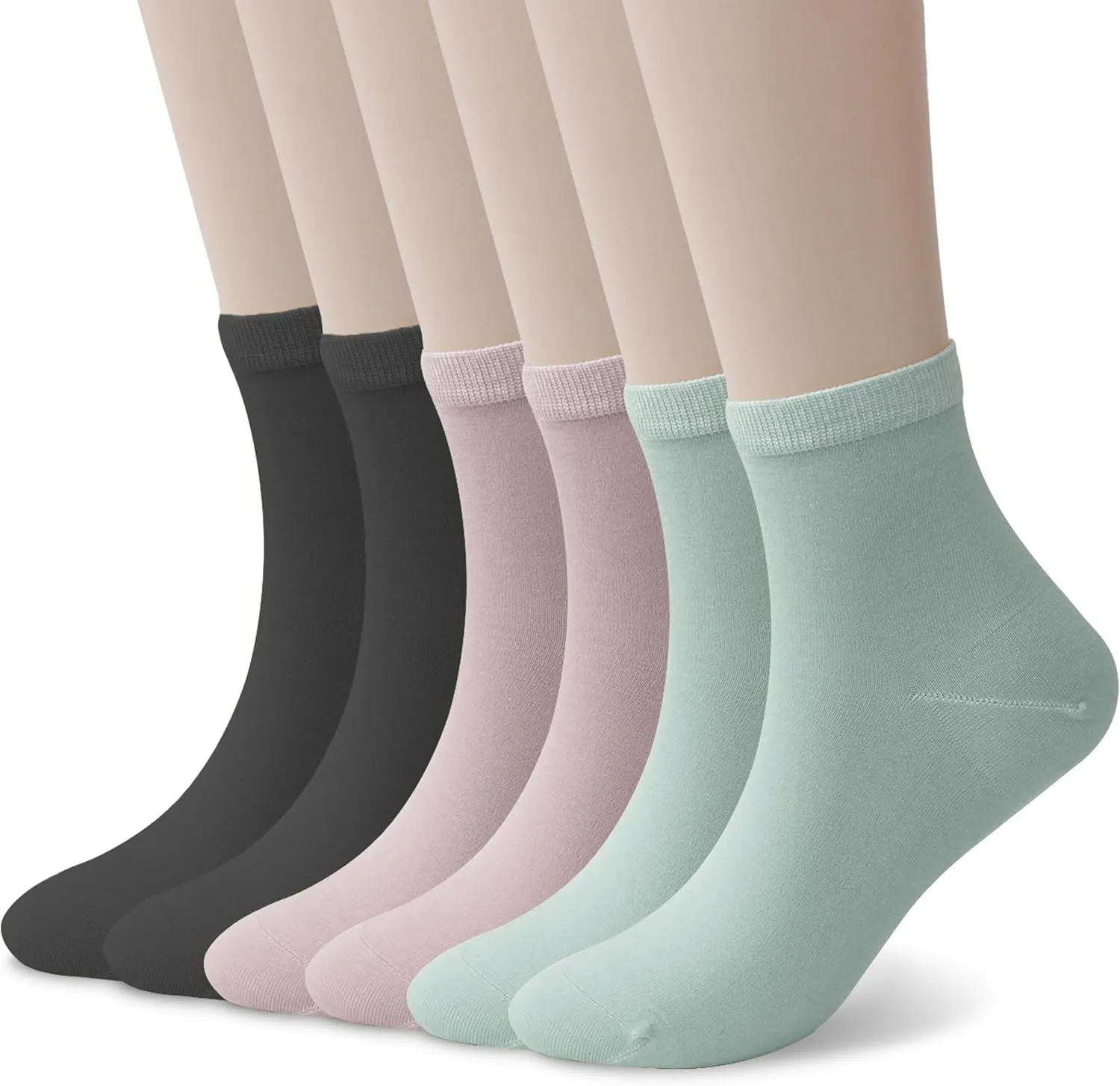 Wildarms Men's 6-Pack Running Socks - Cotton Ankle Socks with Arch Support, Cushioned & Breathable for Sports & Hiking