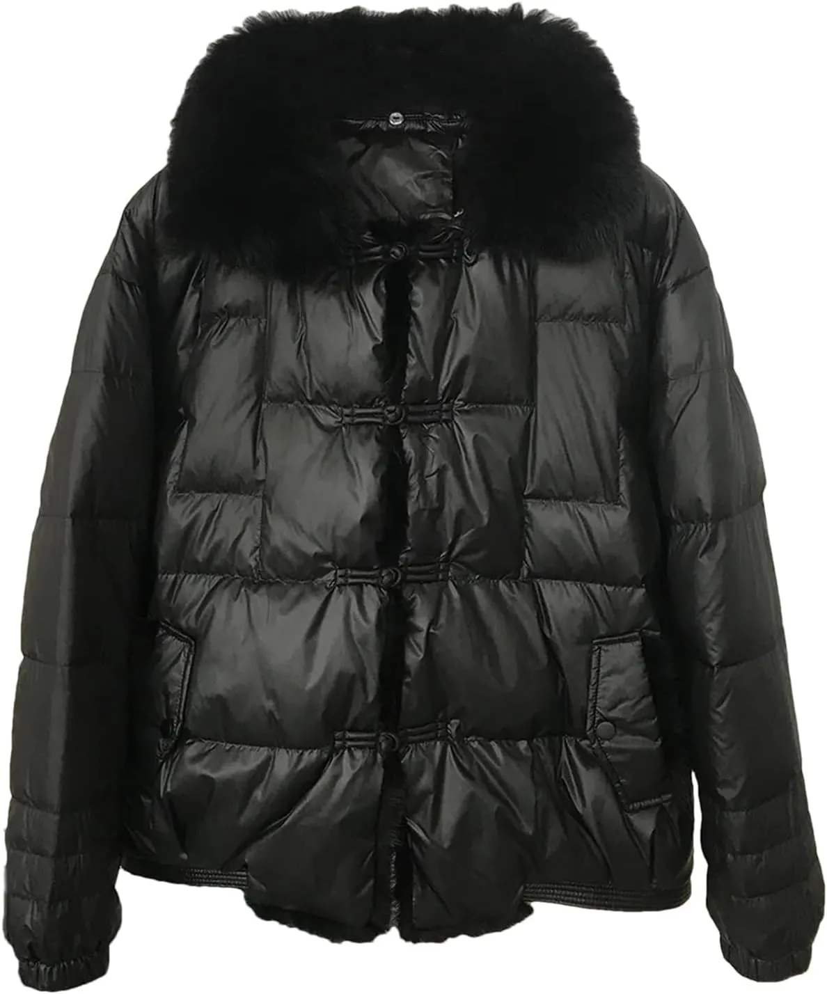 Winter Women White Duck Down Jacket Short Warm Puffer Loose Vintage Parka Outerwear