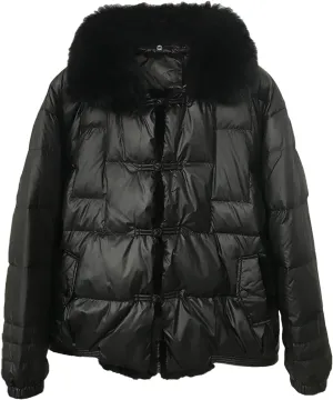 Winter Women White Duck Down Jacket Short Warm Puffer Loose Vintage Parka Outerwear