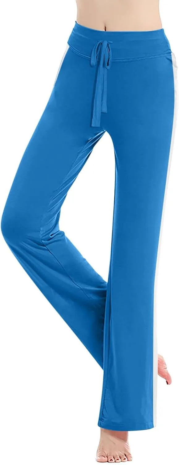 Wkishenl Wide Leg Yoga Pants for Women Drawstring High Waisted Lounge Pants Stretch Comfy Sweatpants Casual Wide Leg Trousers
