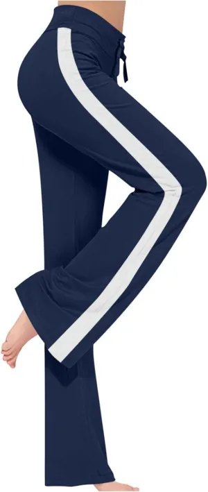 Wkishenl Wide Leg Yoga Pants for Women Drawstring High Waisted Lounge Pants Stretch Comfy Sweatpants Casual Wide Leg Trousers
