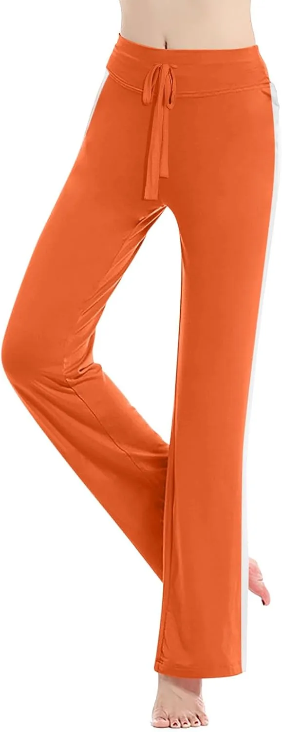 Wkishenl Wide Leg Yoga Pants for Women Drawstring High Waisted Lounge Pants Stretch Comfy Sweatpants Casual Wide Leg Trousers