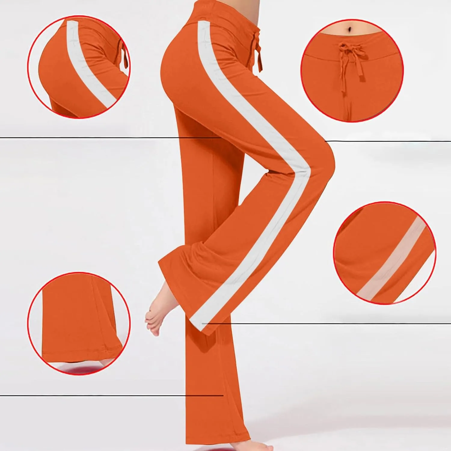 Wkishenl Wide Leg Yoga Pants for Women Drawstring High Waisted Lounge Pants Stretch Comfy Sweatpants Casual Wide Leg Trousers