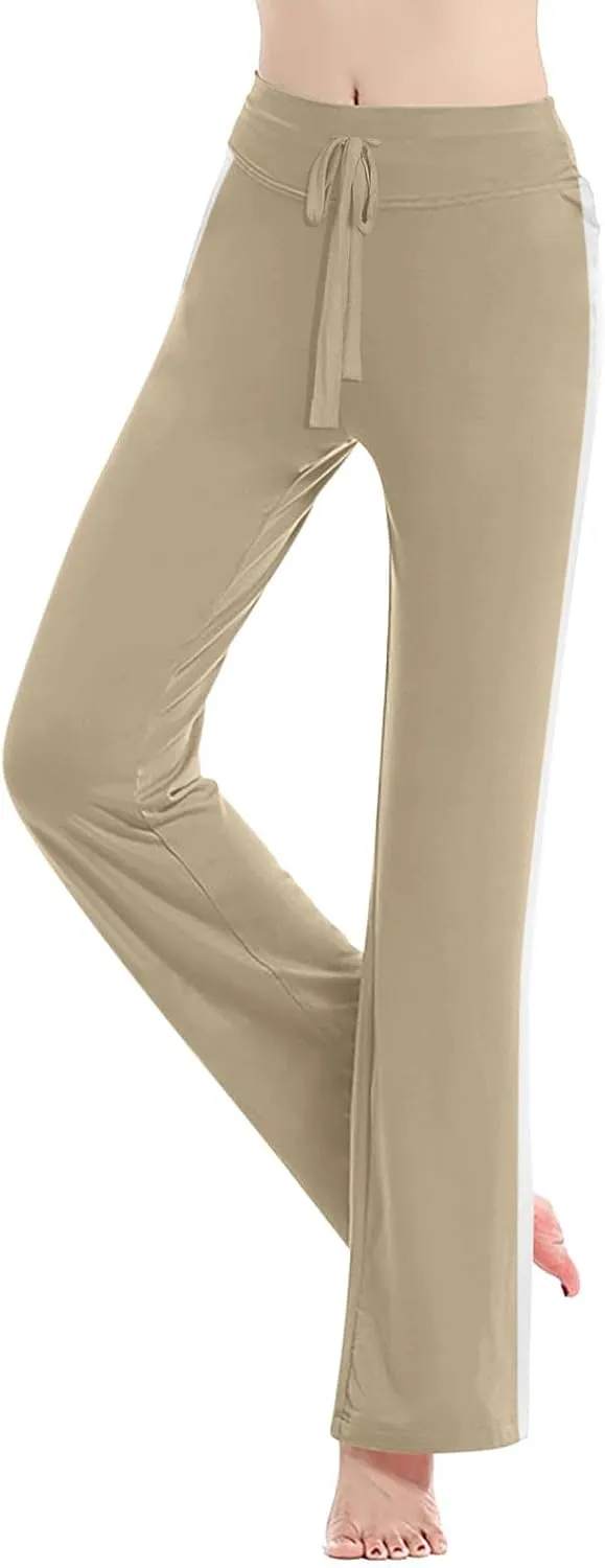 Wkishenl Wide Leg Yoga Pants for Women Drawstring High Waisted Lounge Pants Stretch Comfy Sweatpants Casual Wide Leg Trousers