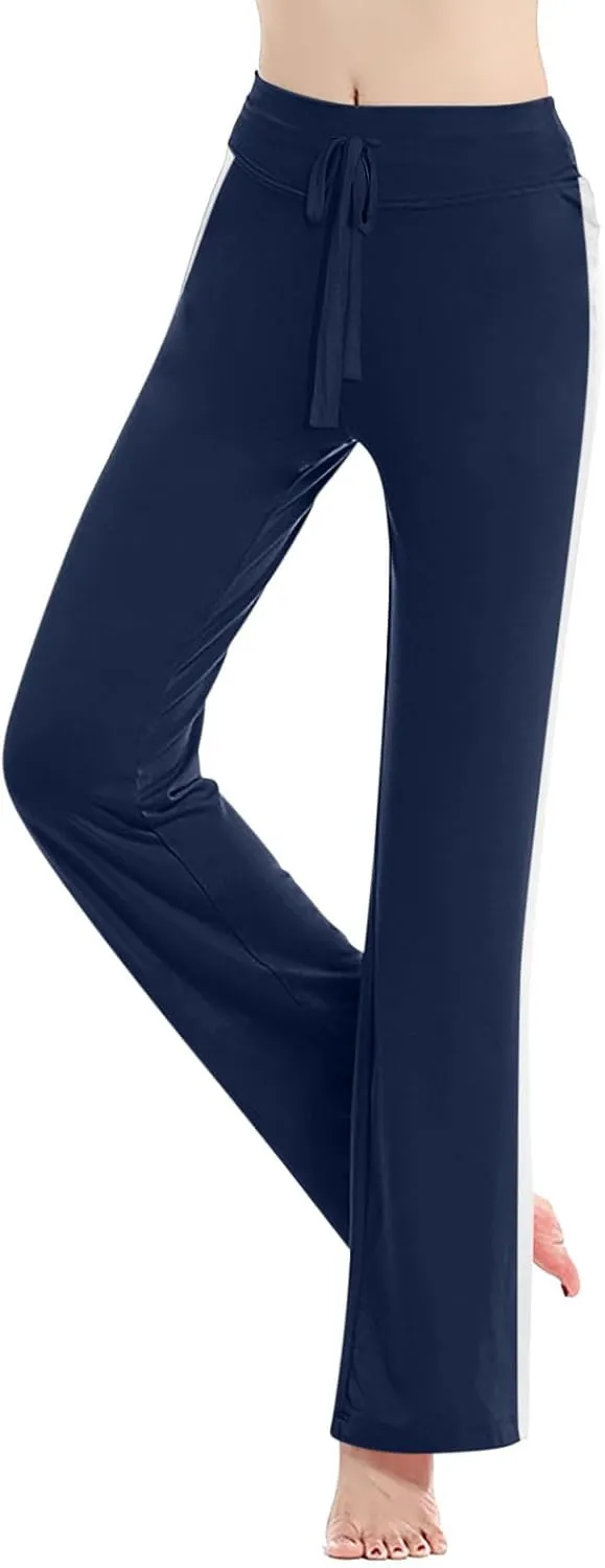 Wkishenl Wide Leg Yoga Pants for Women Drawstring High Waisted Lounge Pants Stretch Comfy Sweatpants Casual Wide Leg Trousers