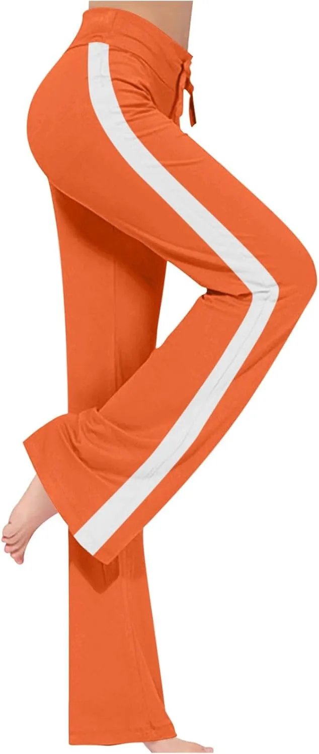 Wkishenl Wide Leg Yoga Pants for Women Drawstring High Waisted Lounge Pants Stretch Comfy Sweatpants Casual Wide Leg Trousers