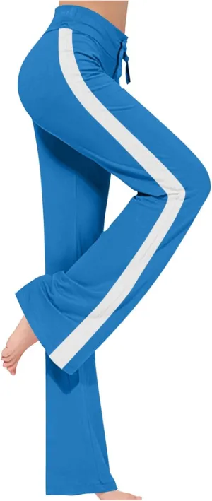 Wkishenl Wide Leg Yoga Pants for Women Drawstring High Waisted Lounge Pants Stretch Comfy Sweatpants Casual Wide Leg Trousers