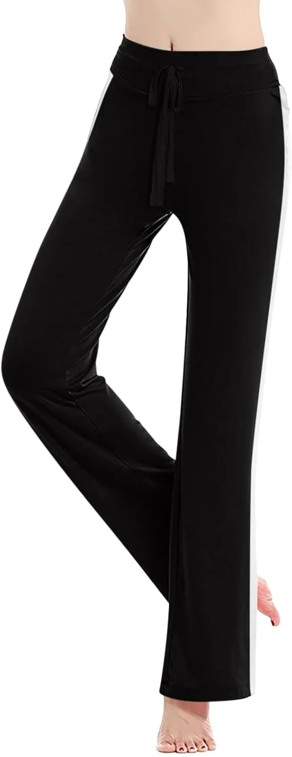 Wkishenl Wide Leg Yoga Pants for Women Drawstring High Waisted Lounge Pants Stretch Comfy Sweatpants Casual Wide Leg Trousers