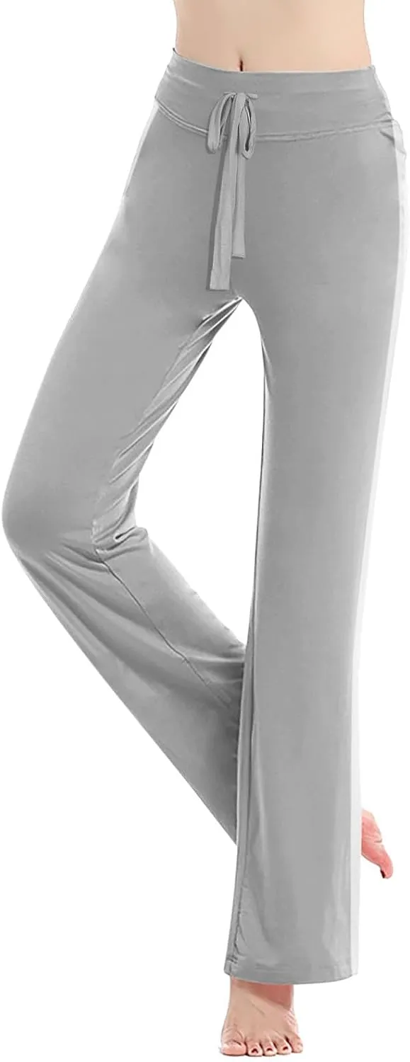Wkishenl Wide Leg Yoga Pants for Women Drawstring High Waisted Lounge Pants Stretch Comfy Sweatpants Casual Wide Leg Trousers