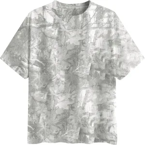 Women Camo Tee Shirt for Men Maple Leaf Print Oversized T Shirt Short Sleeve Summer Casual Tee Tops