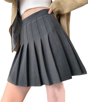 Women High Waist Mini Wool Skirts School Short Tennis Casual Pleated Skirts